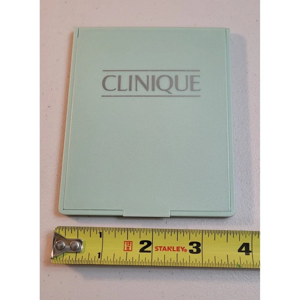 Clinique Compact Mirror Travel Size Seafoam Green Vintage Folding Slim Design